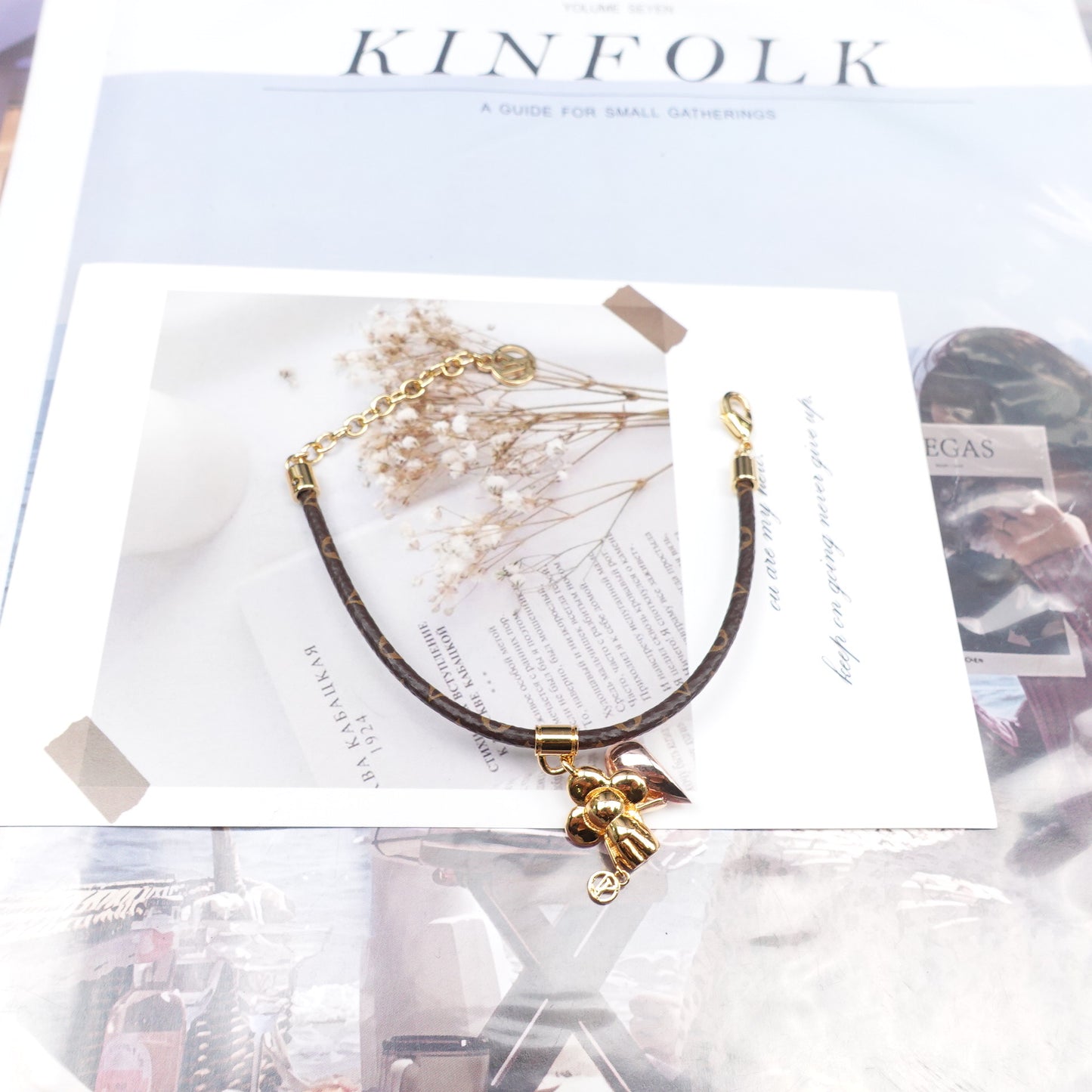 Pre-Owned Louis Vuitton Monogram&Gold Tone Coated Canvas Bracelet