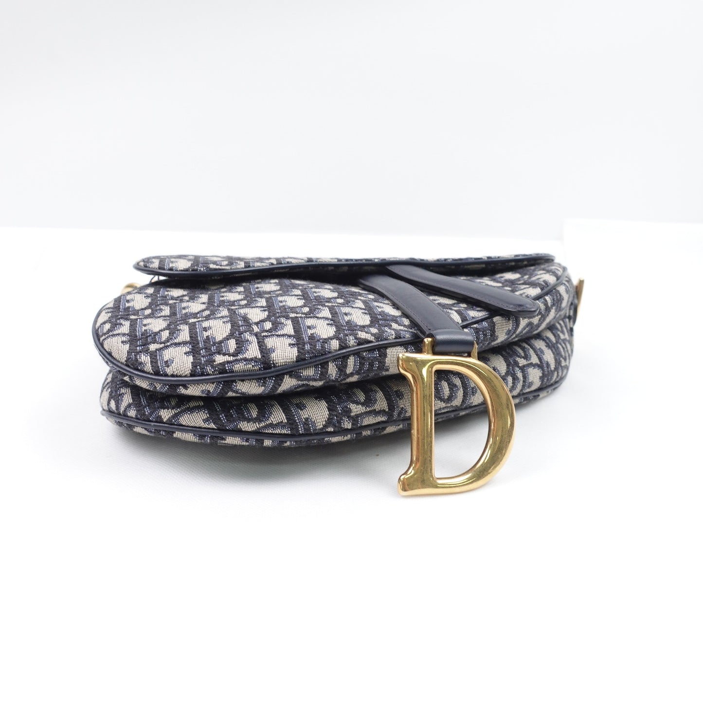 Pre-owned Dior Saddle MM Oblique Canvas Shoulder Bag