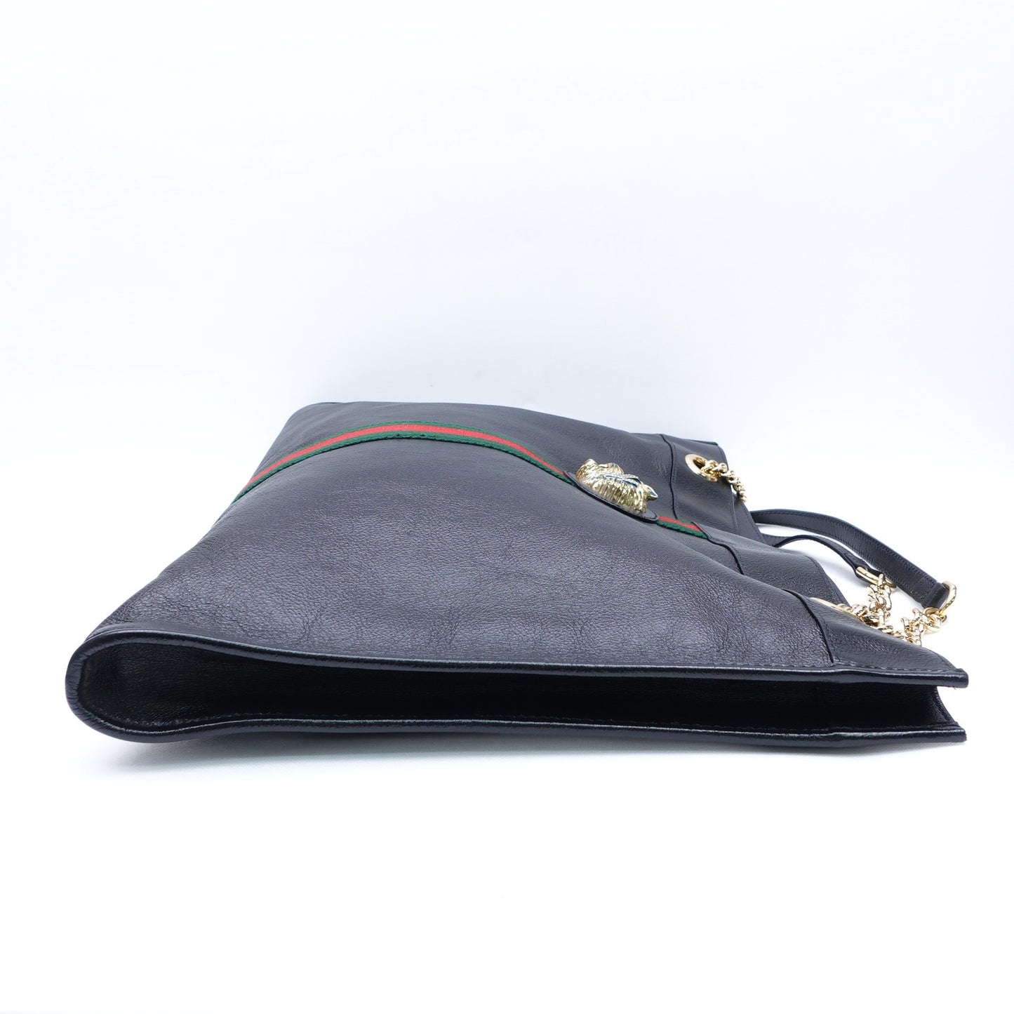 Pre-owned Gucci Rajah Black Calfskin Tote Bag