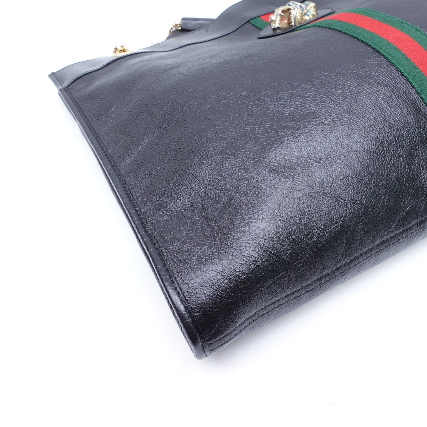 Pre-owned Gucci Rajah Black Calfskin Tote Bag
