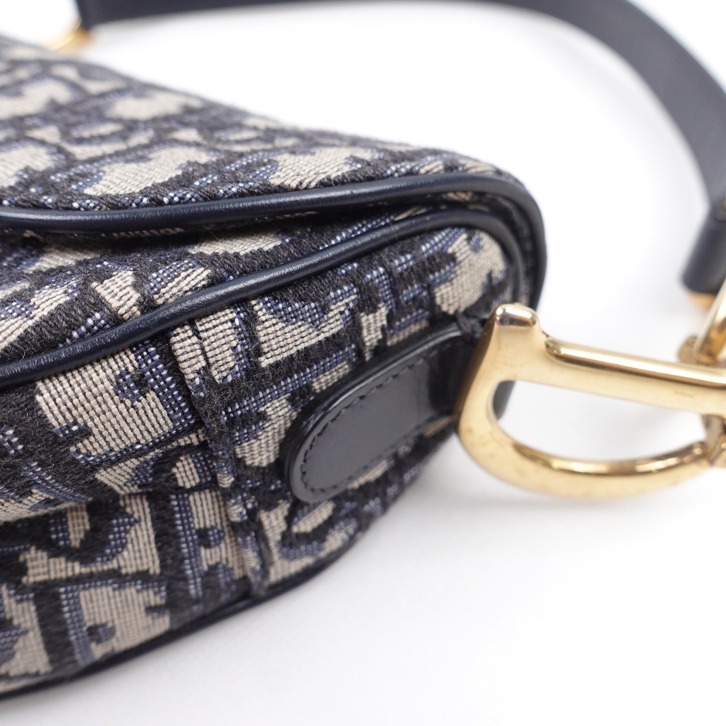 Pre-owned Dior Saddle MM Oblique Canvas Shoulder Bag