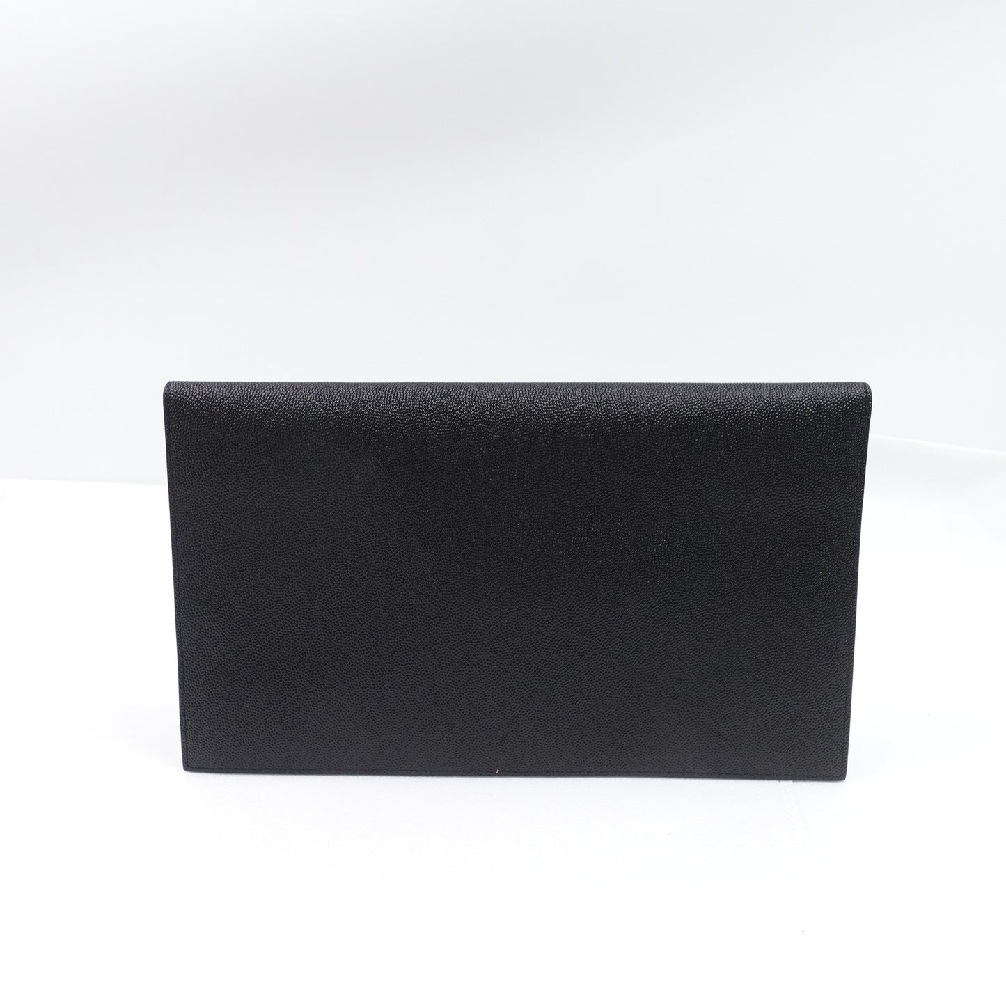Pre-owned Saint Laurent Cassandra Black Calfskin Clutch