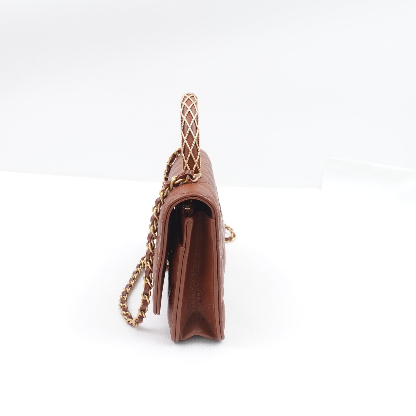 Pre-owned Chanel Brown Lambskin Shoulder Bag