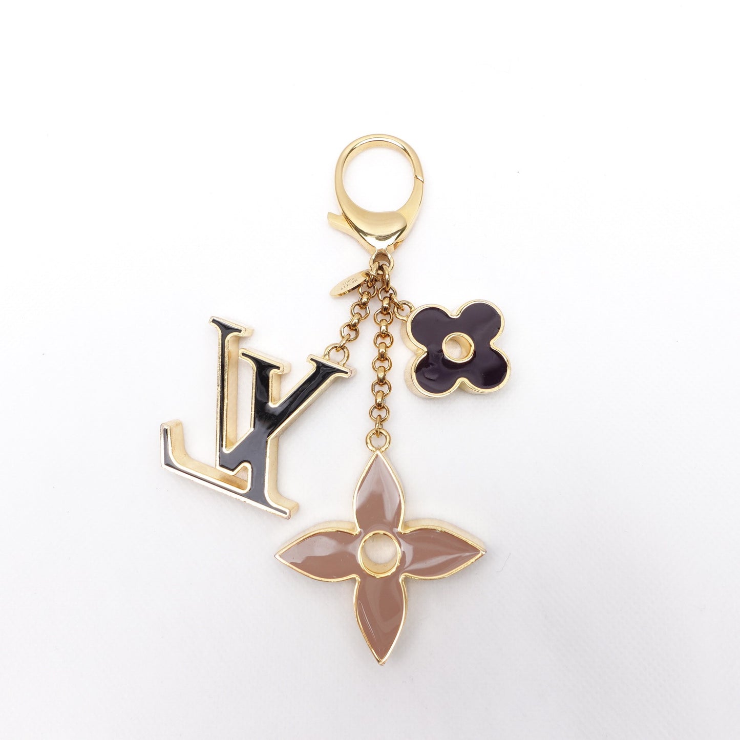 Pre-owned Louis Vuitton Fleur De Monogram Black Metal Bag Charm