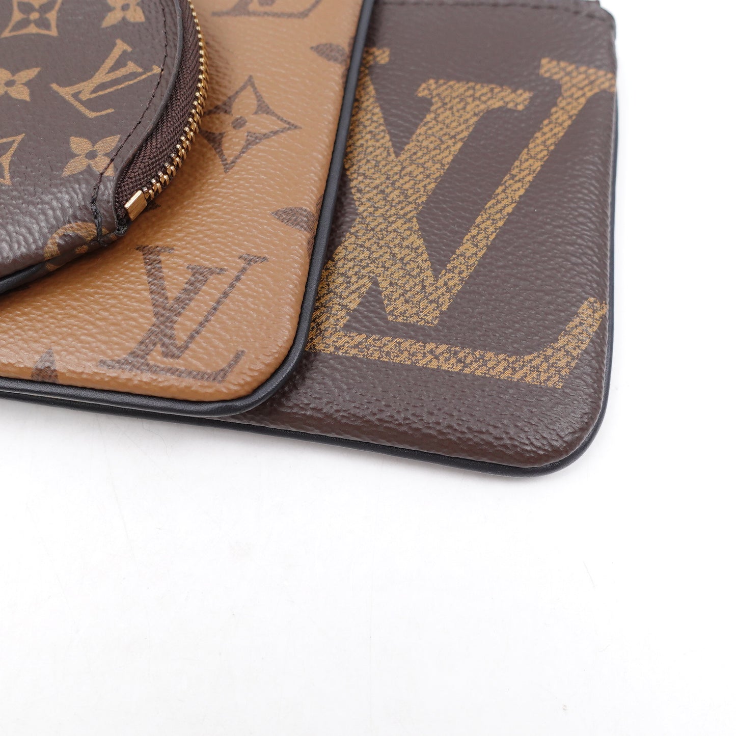 Pre-owned Louis Vuitton Trio Reverse Monogram Coated Canvas Clutch