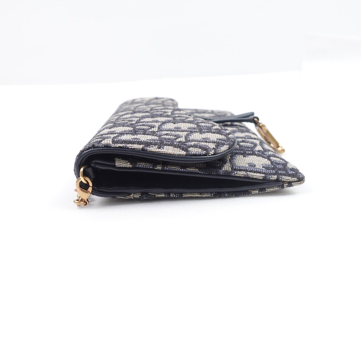 Pre-owned Dior Saddle Woc Oblique Blue Cancas Shoulder Bag