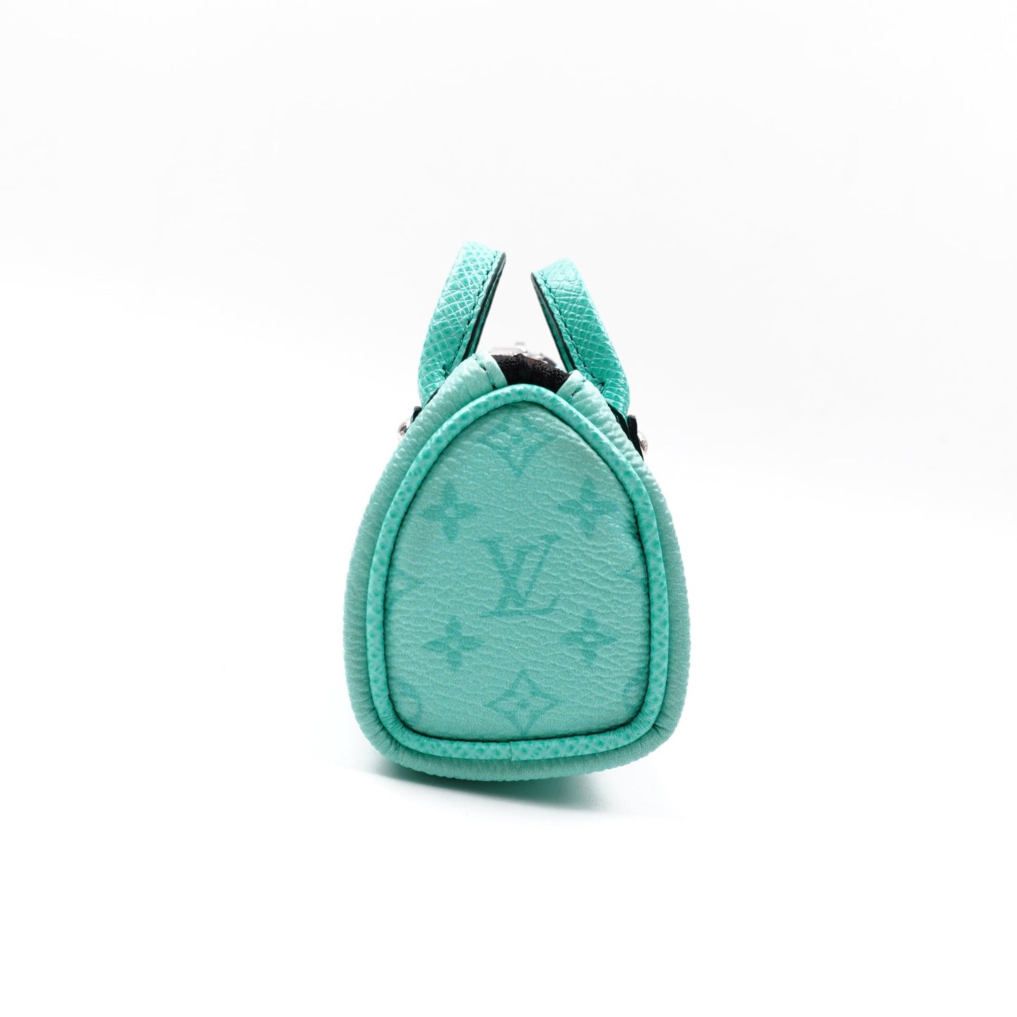 Pre-owned Louis Vuitton Keepall Mint Green Coated Canbas Bag Charm