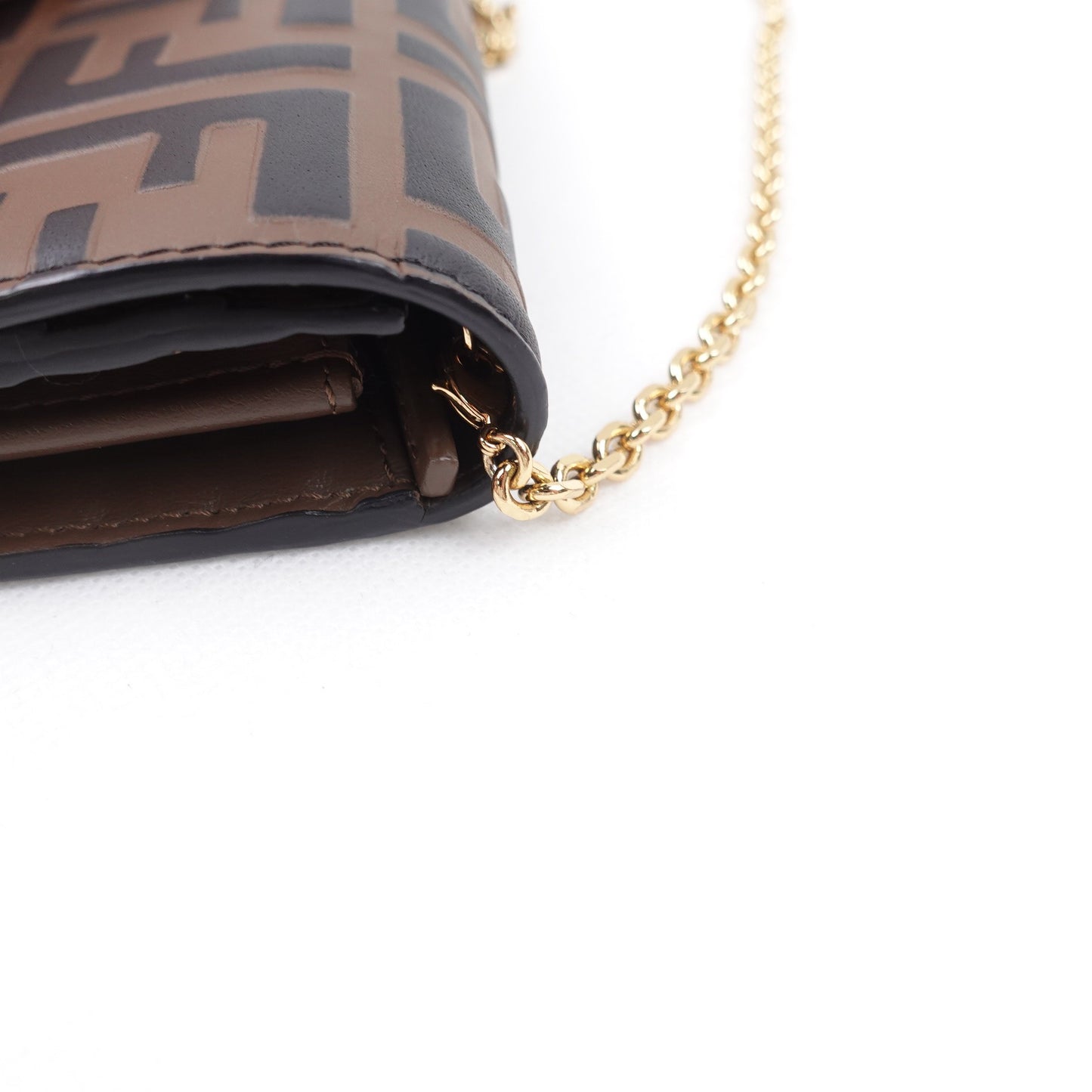 Pre-owned Fendi Kan IF Brown Calfskin Shoulder Bag T10293969