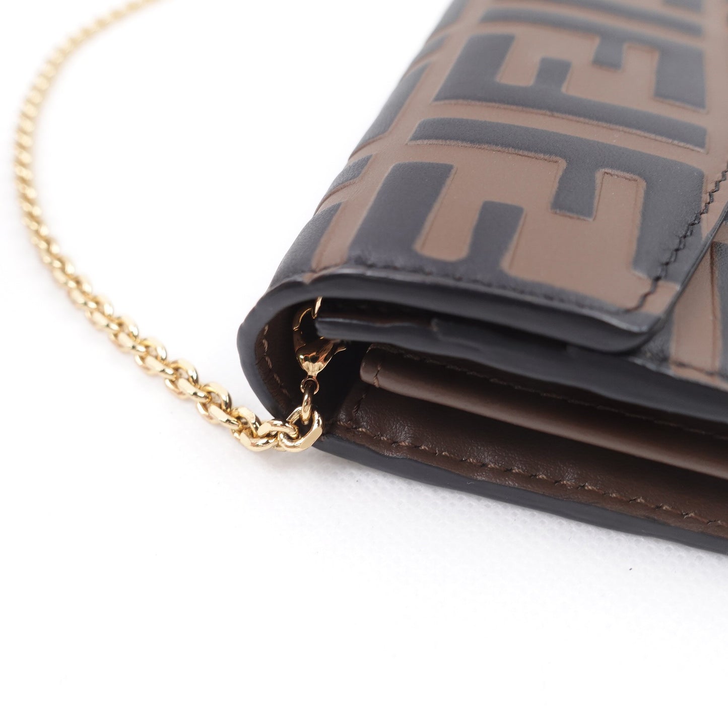 Pre-owned Fendi Kan IF Brown Calfskin Shoulder Bag T10293969
