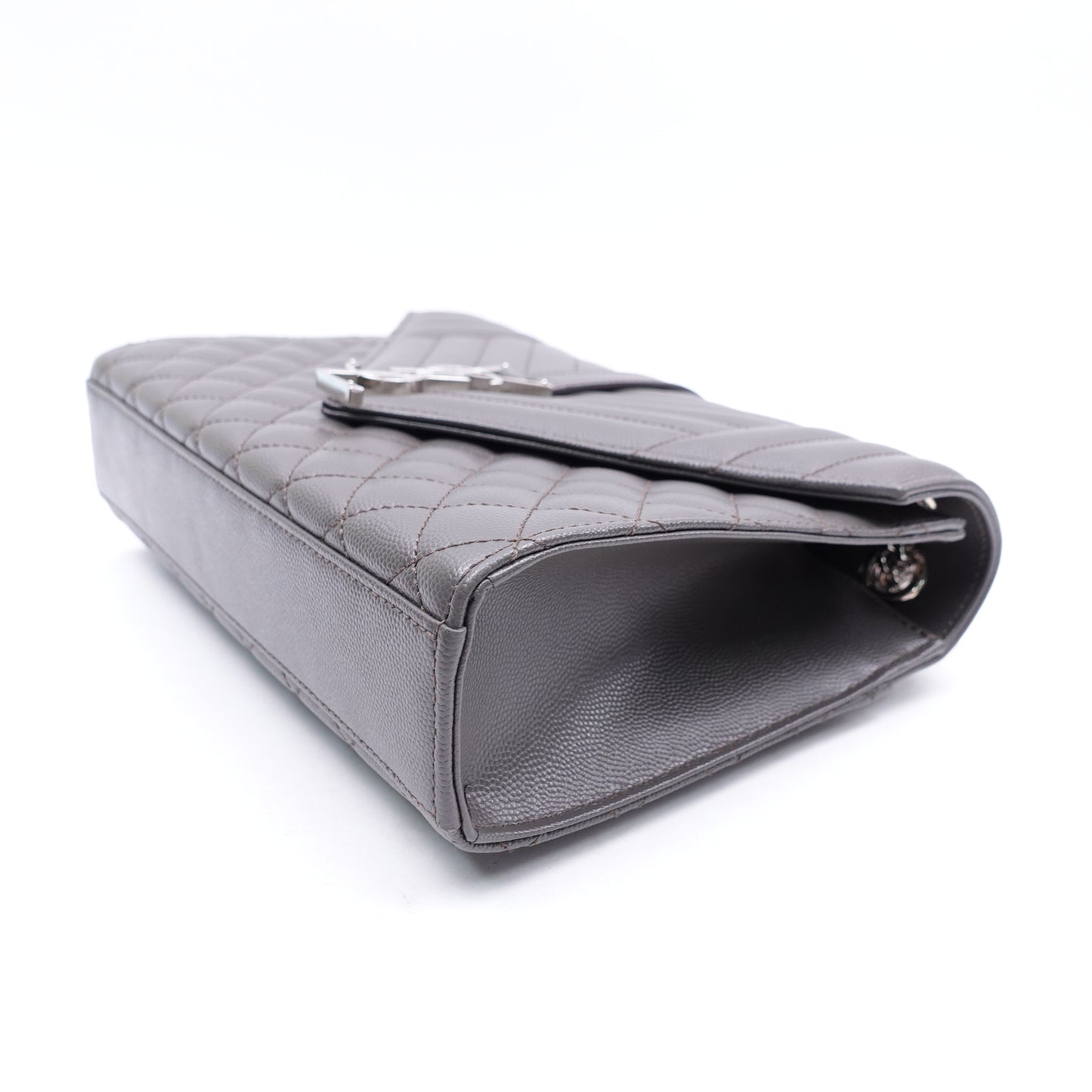 Pre-owned Saint Laurent Envelope Grey Calfskin Shoulder Bag