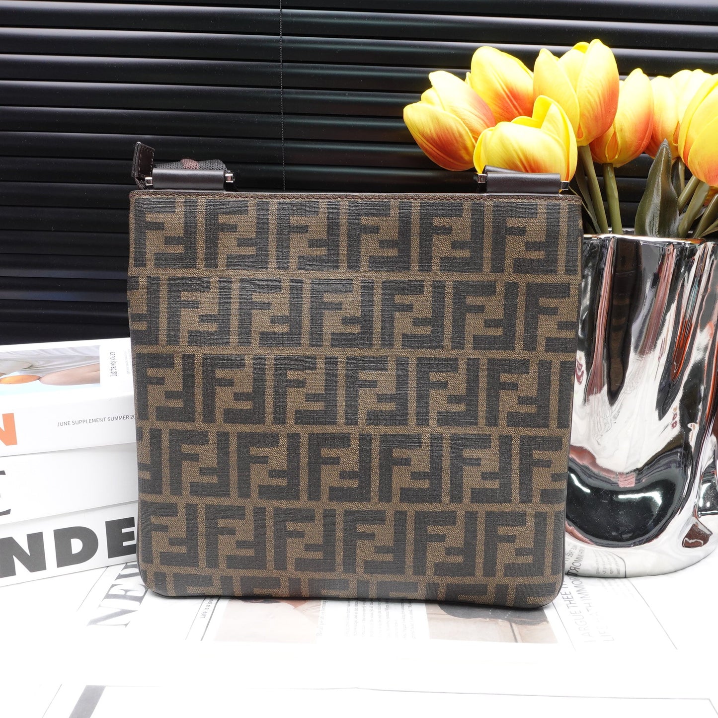 Pre-owned Fendi Monogram Coated Canvas Shoulder Bag