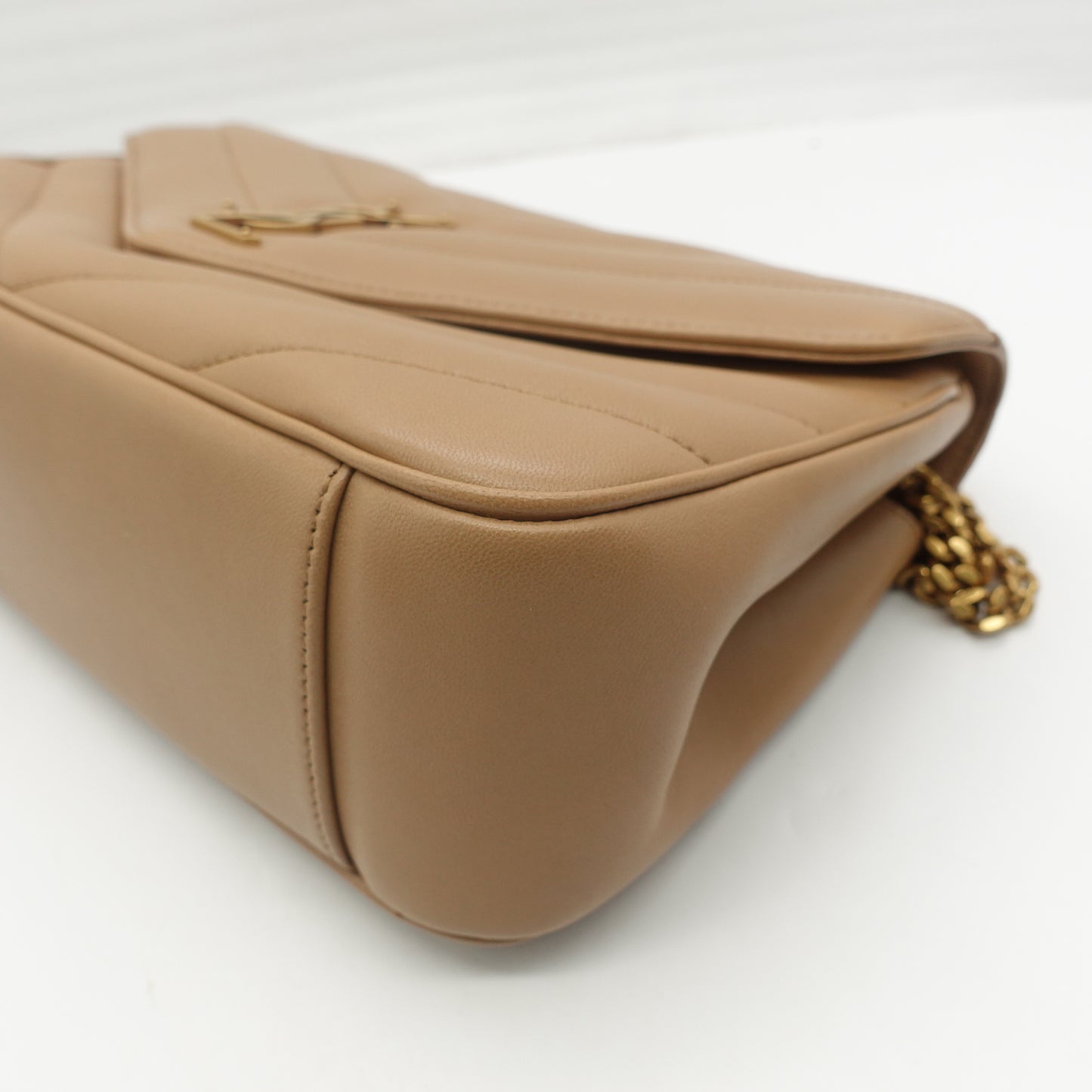 Saint Laurent LouLou Khaki Lambskin Shoulder Bag