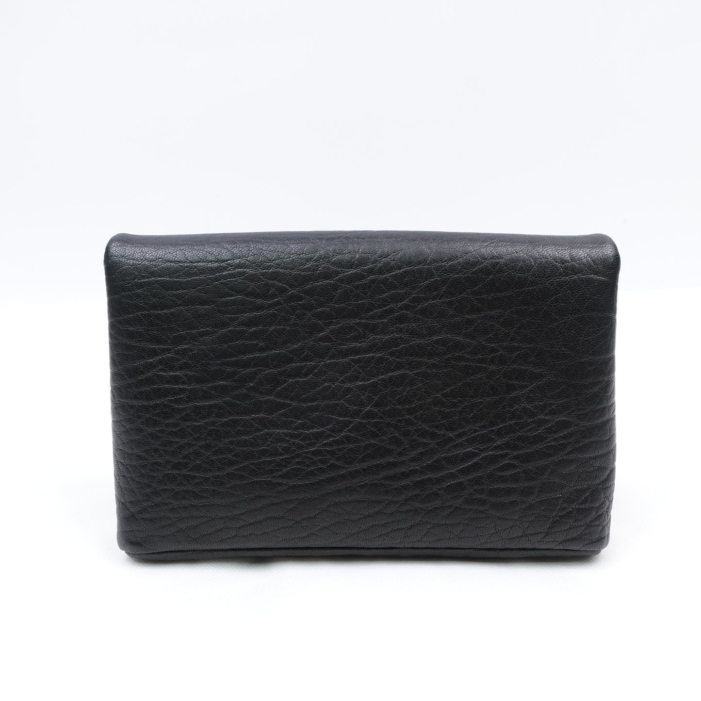 Pre-owned Saint Laurent Le Cassandre WOC Black Lambskin Shoulder Bag