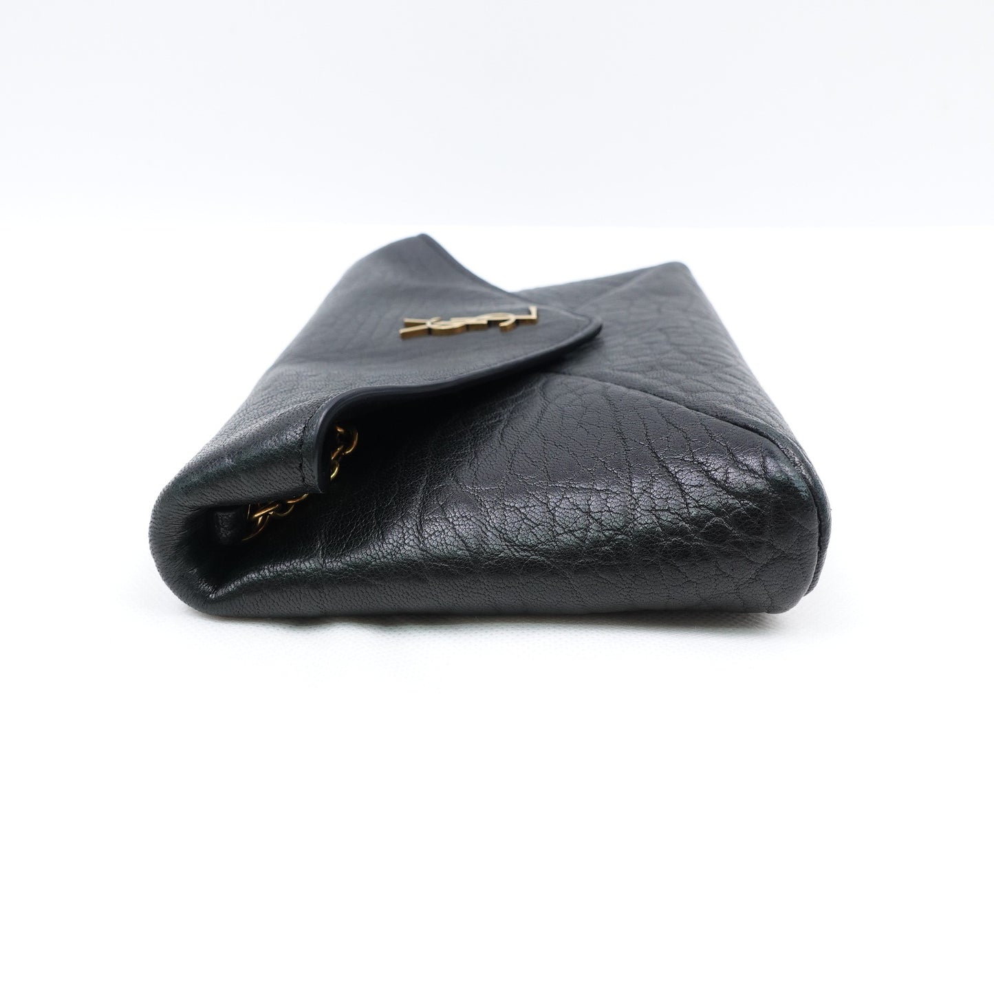 Pre-owned Saint Laurent Le Cassandre WOC Black Lambskin Shoulder Bag