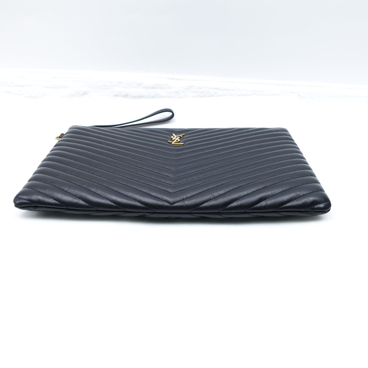 Pre-owned Saint Laurent Le Cassandre Black Calfskin Hand Bag T10294185