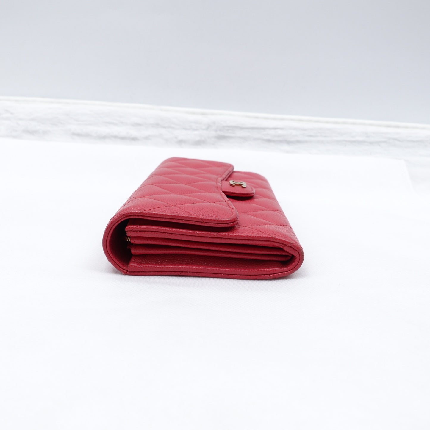 Pre-owned Chanel CF Pink Calfskin Wallet