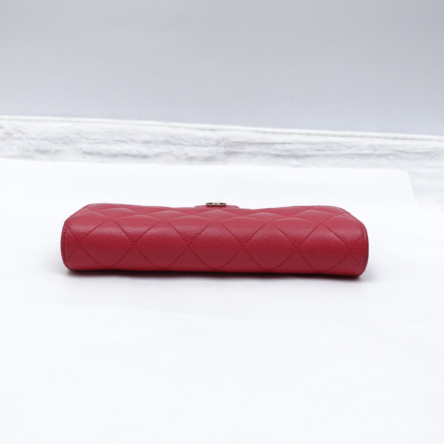 Pre-owned Chanel CF Pink Calfskin Wallet