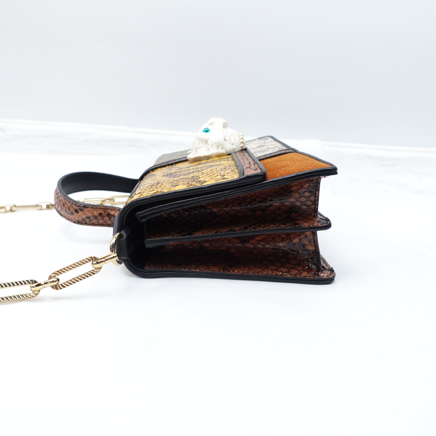 Pre-owned GUCCI Patchwork Brown Coated Canvas Shoulder Bag