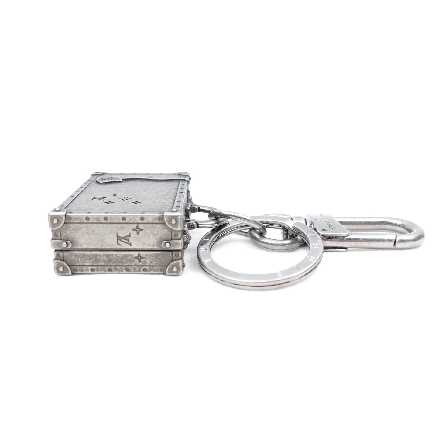 Pre-owned Louis Vuitton Trunk Aged Silver Bag Charm