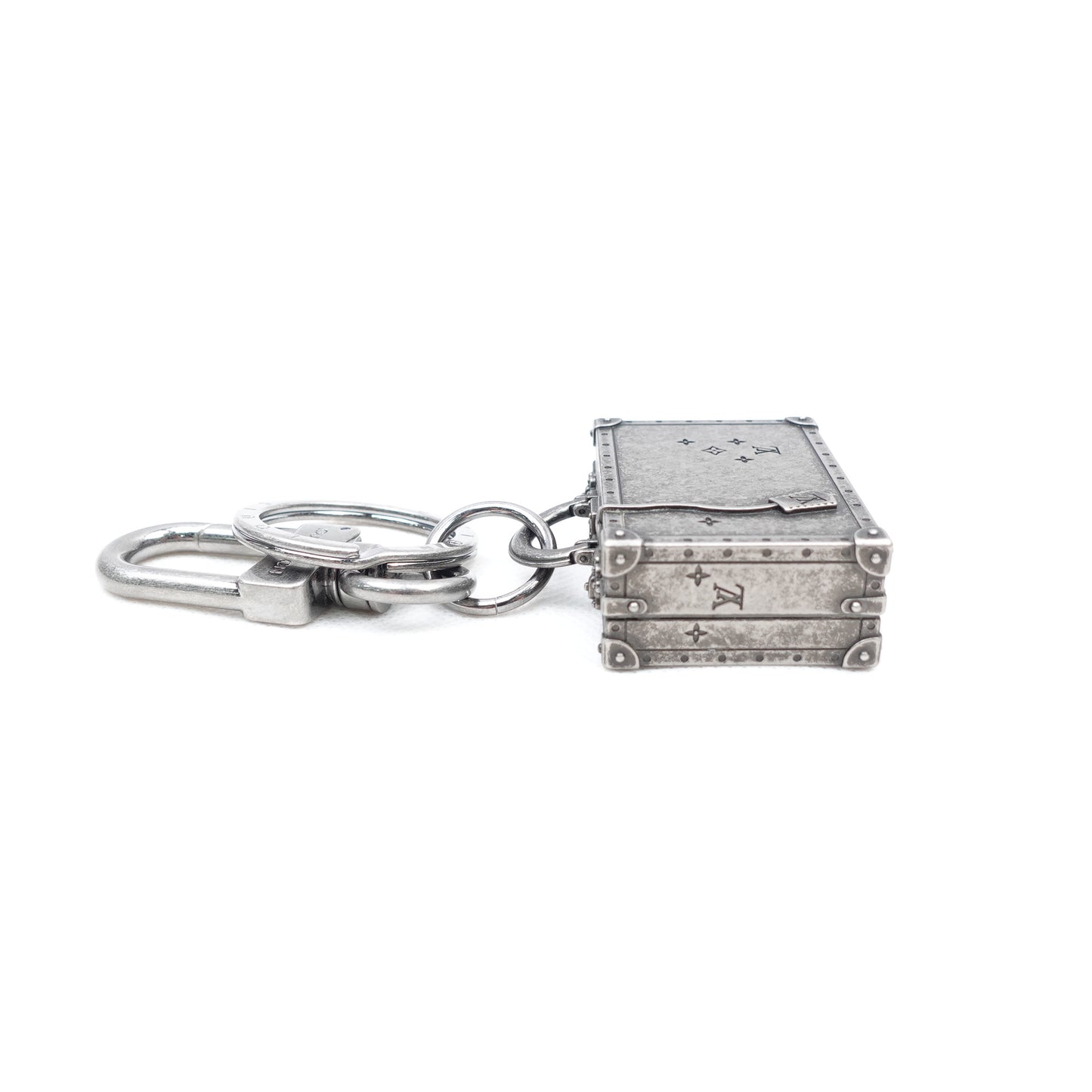 Pre-owned Louis Vuitton Trunk Aged Silver Bag Charm