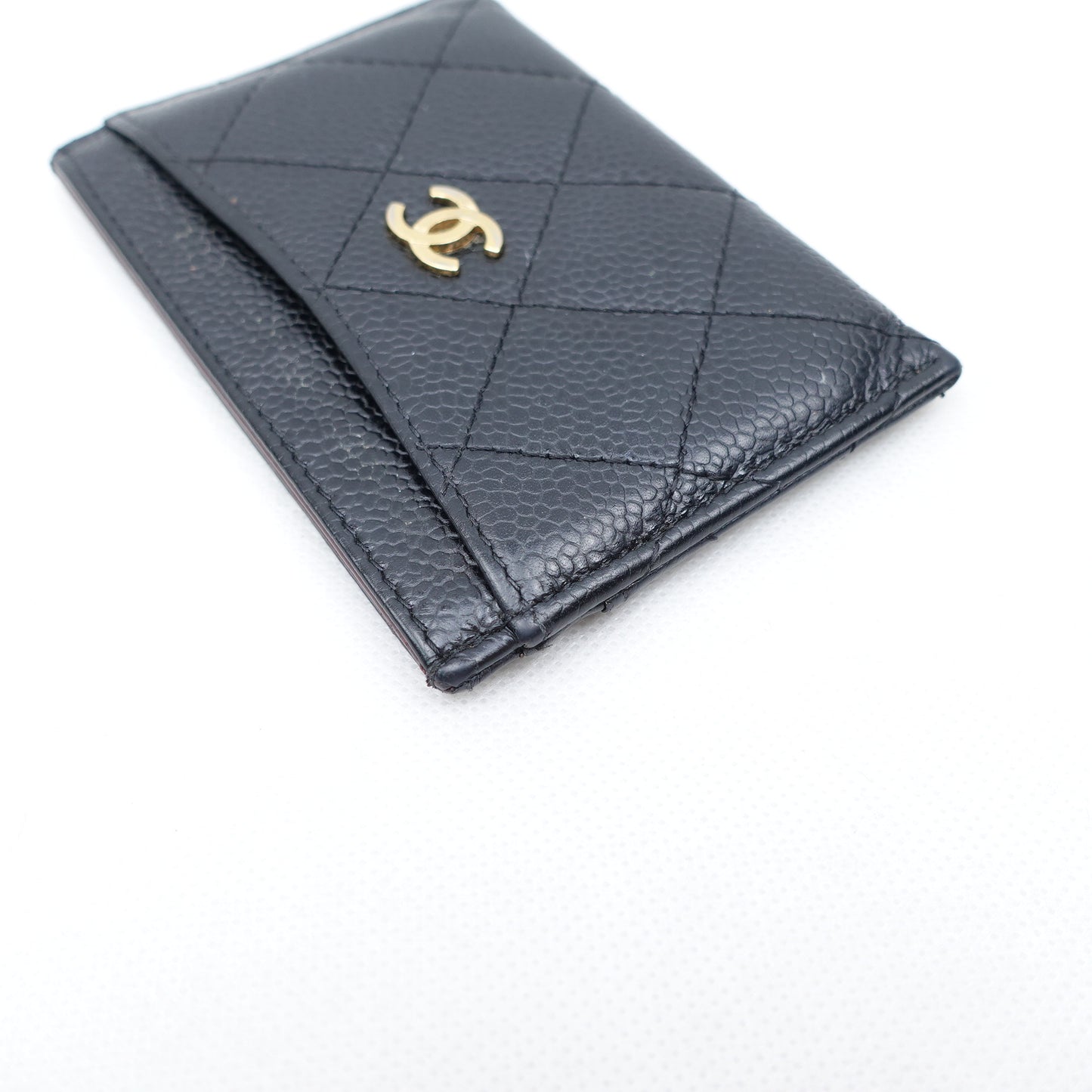 Pre-Owned Chanel Black Calfskin Card Holder