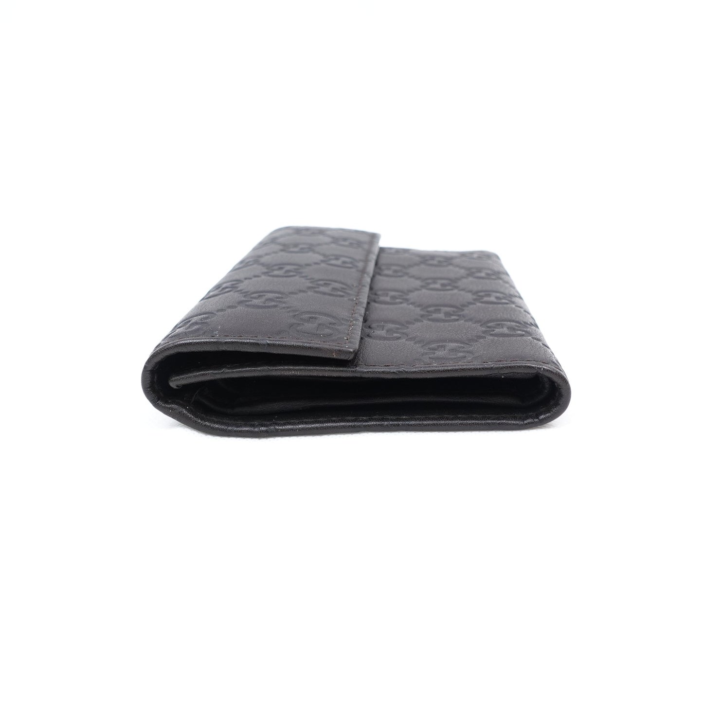 Pre-owned Gucci Black Inprint Calfskin Wallet