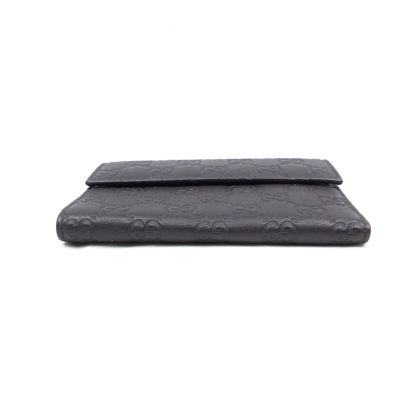 Pre-owned Gucci Black Inprint Calfskin Wallet