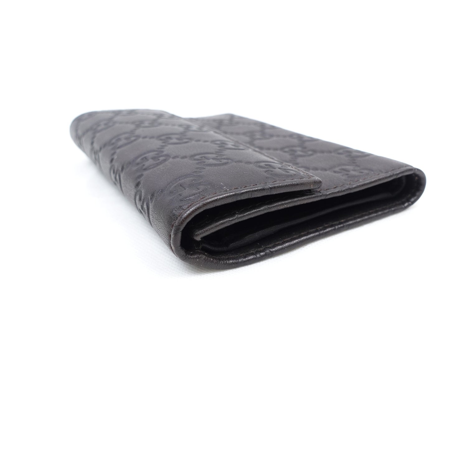 Pre-owned Gucci Black Inprint Calfskin Wallet