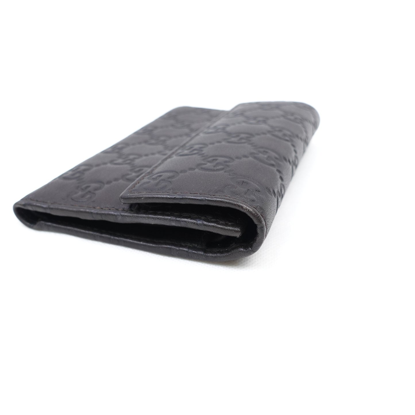 Pre-owned Gucci Black Inprint Calfskin Wallet