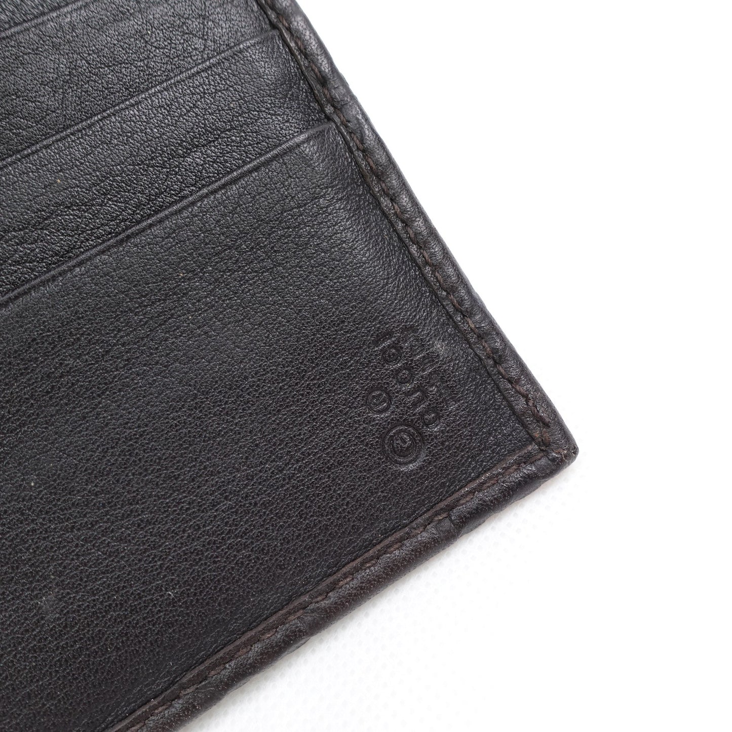 Pre-owned Gucci Black Inprint Calfskin Wallet