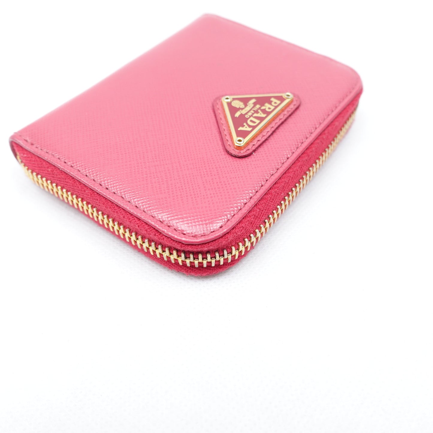 Pre-Owned Prada Rose-Pink Saffiano Card Holder