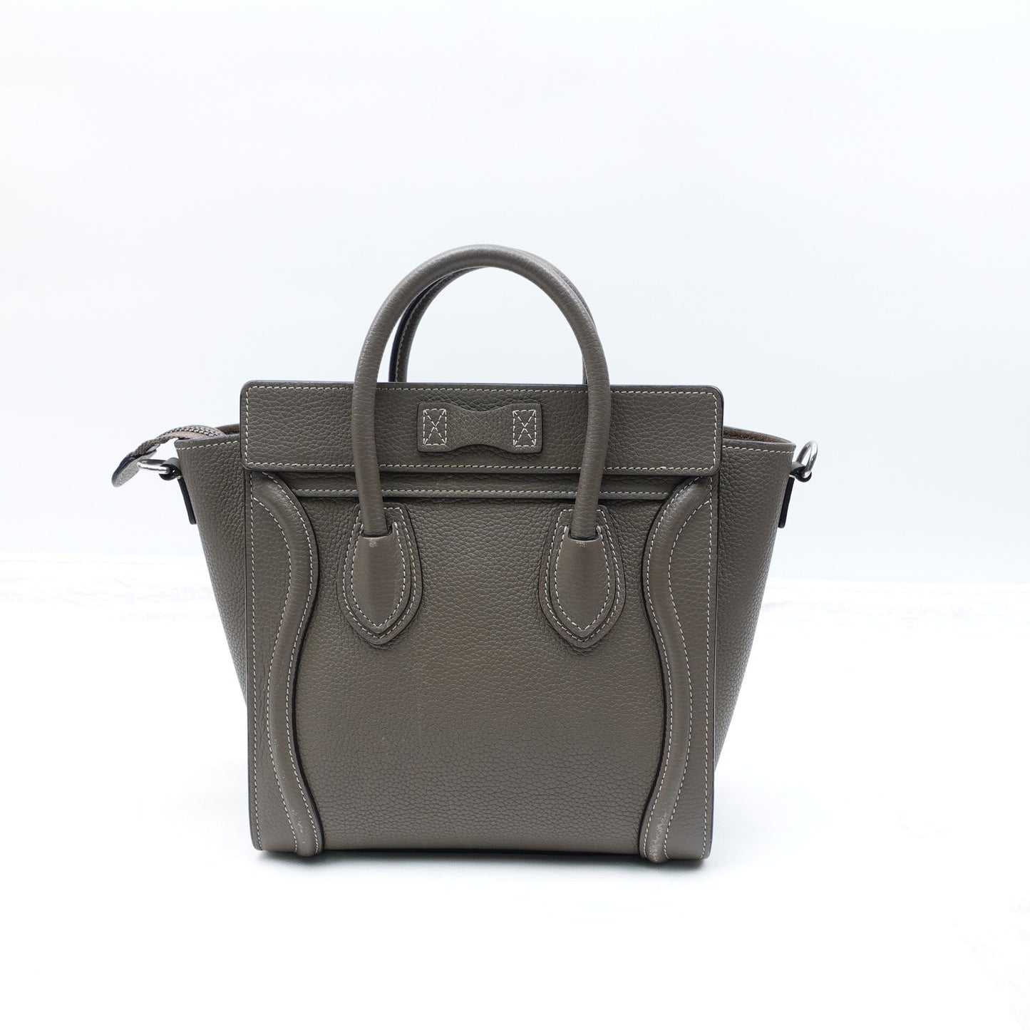 Pre-owned Celine Luggage Nano Grey Calfskin Tote Bag