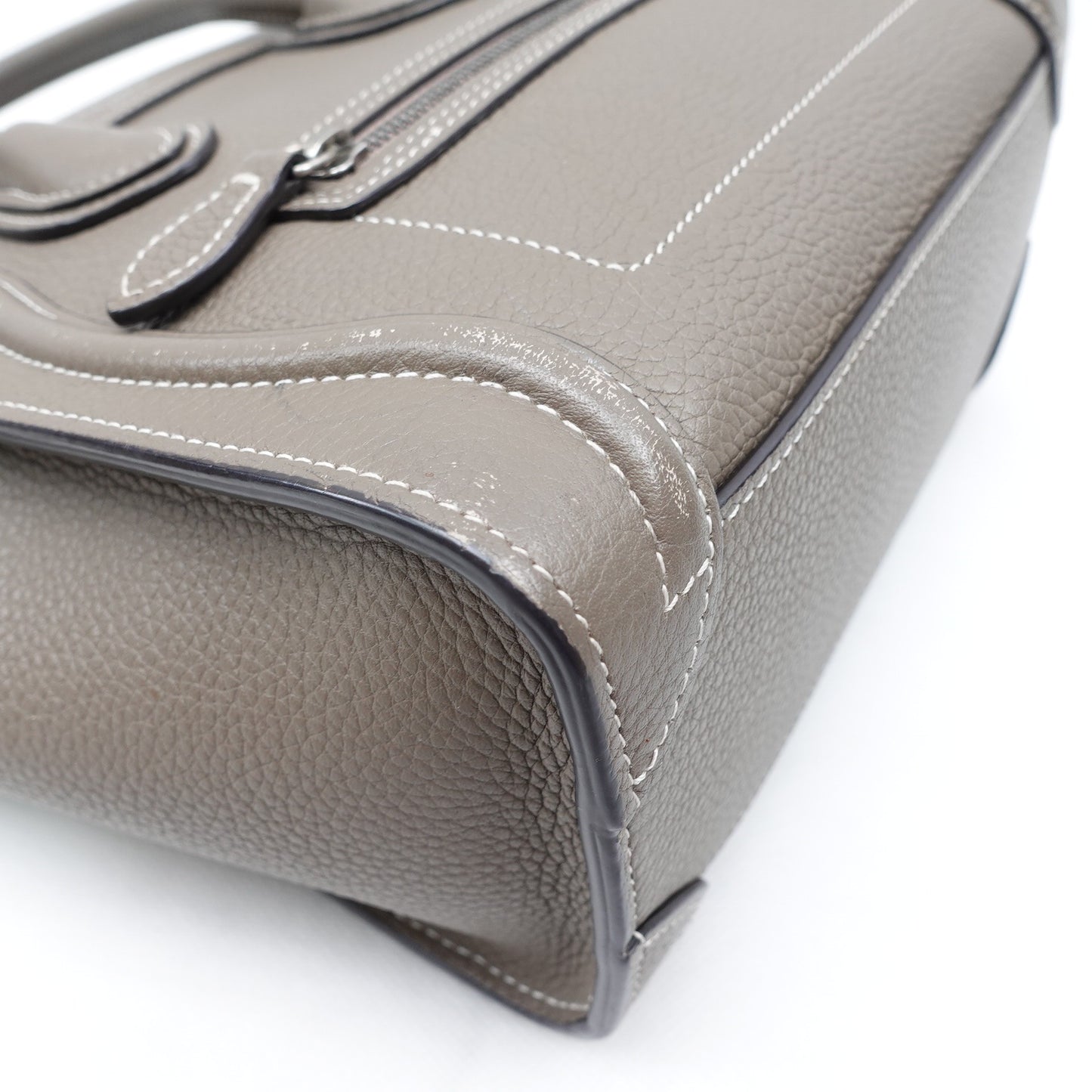 Pre-owned Celine Luggage Nano Grey Calfskin Tote Bag