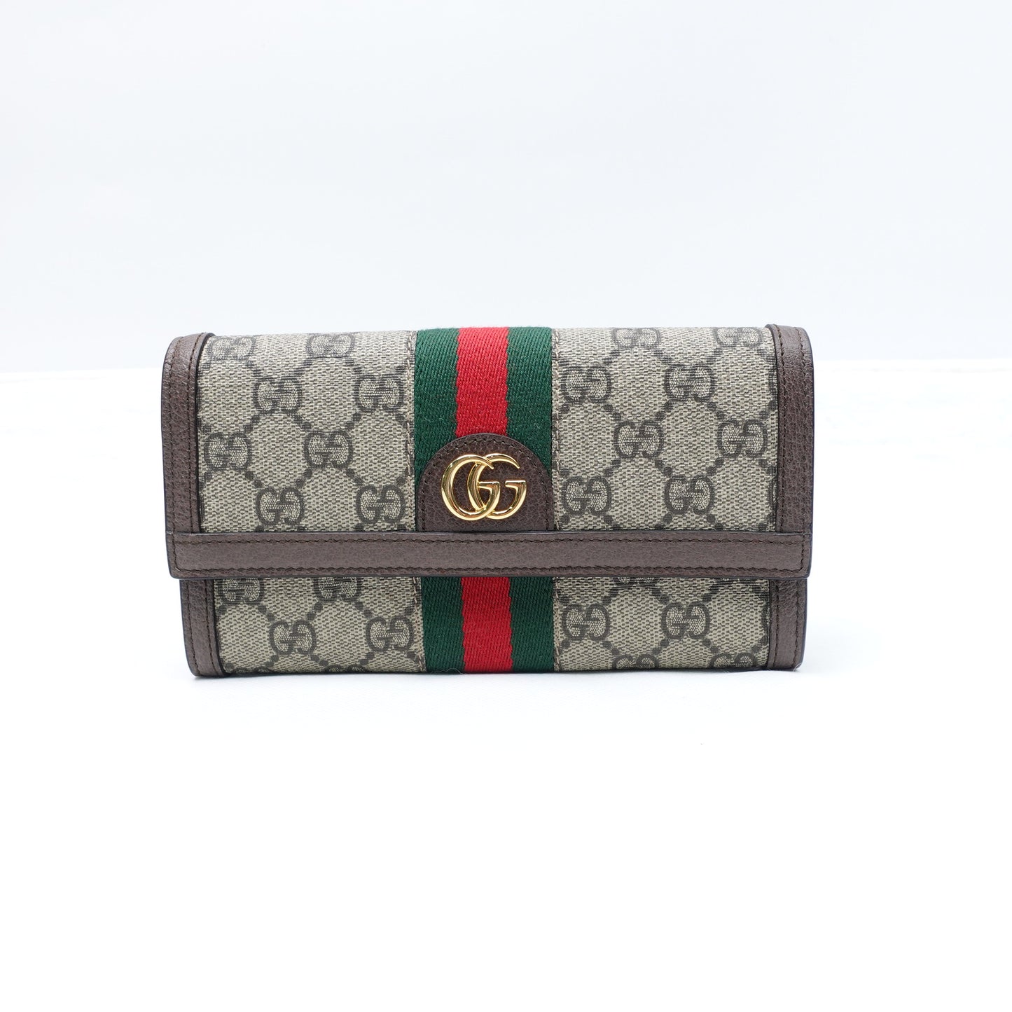 Pre-owned Gucci Ophidia Beige Coated Canvas Wallet