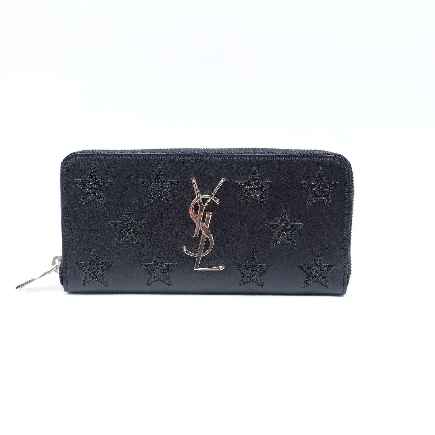 Pre-owned Saint Laurent Monogram Black Calfskin Wallet