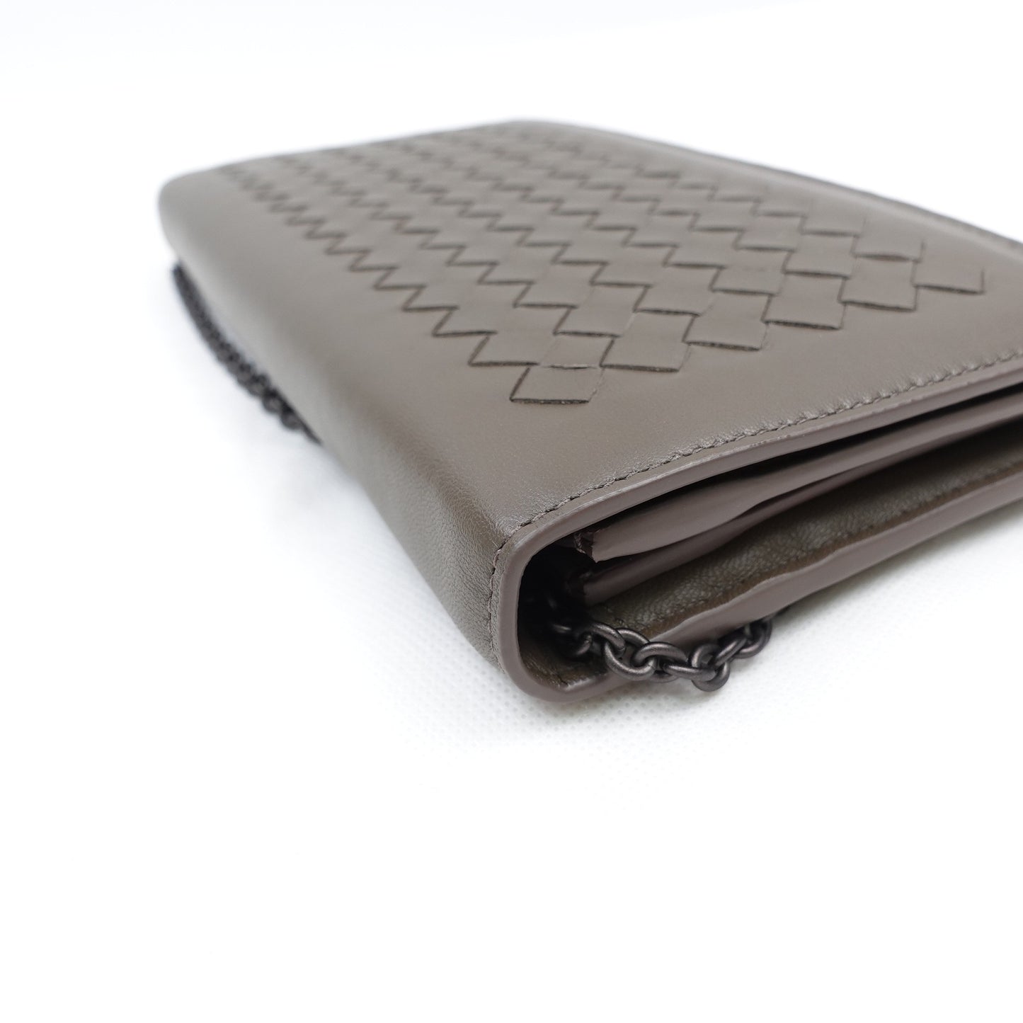 Pre-owned Bottega Gray Calfskin Shoulder Bag T10309066