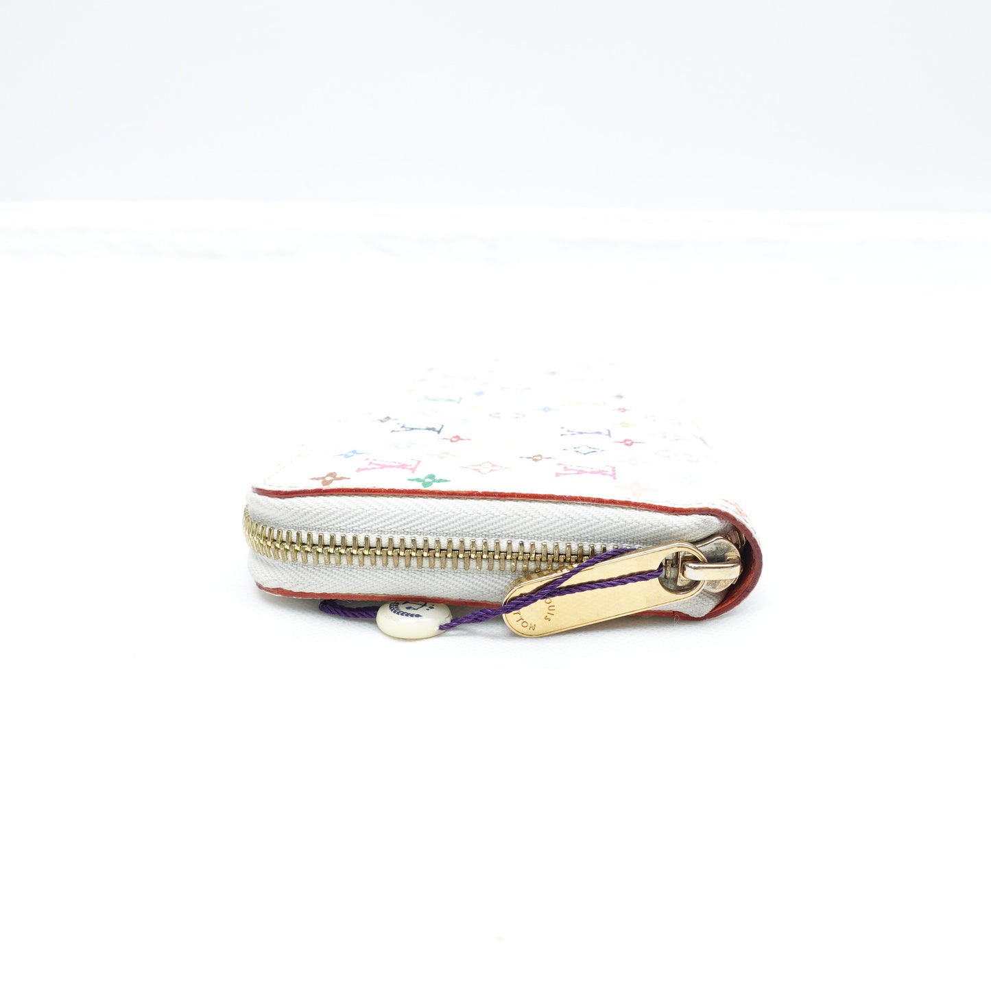 Pre-owned Louis Vuitton Zippy White Multicolor Coated Canvas Wallet