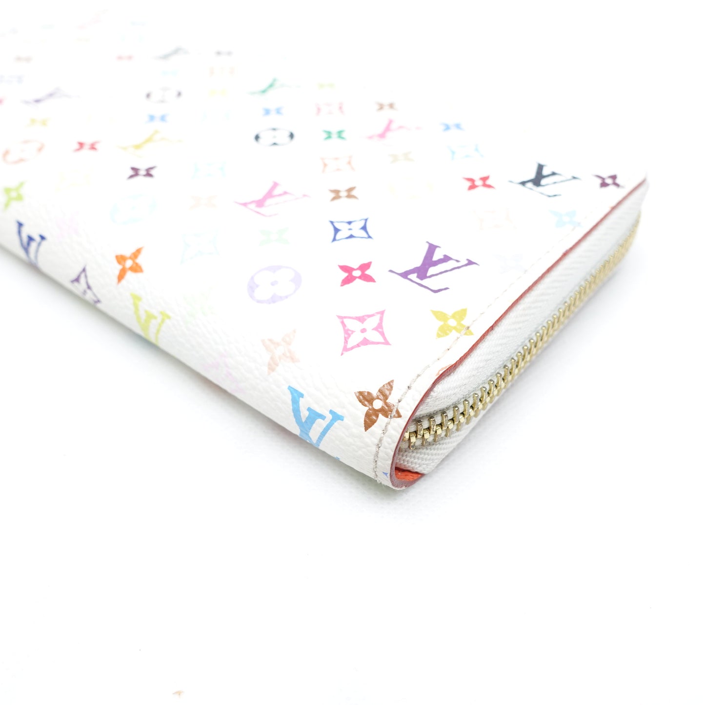 Pre-owned Louis Vuitton Zippy White Multicolor Coated Canvas Wallet