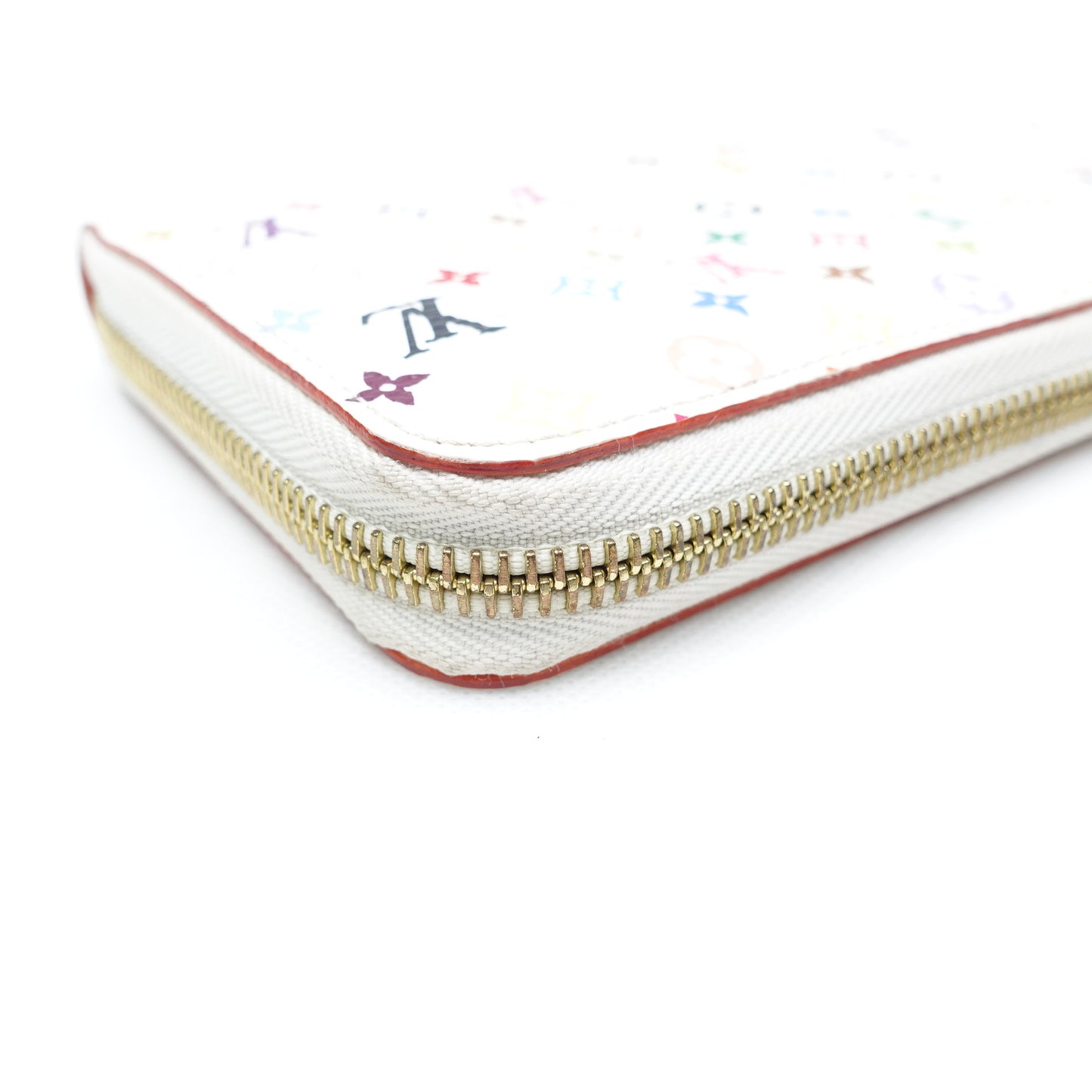 Pre-owned Louis Vuitton Zippy White Multicolor Coated Canvas Wallet