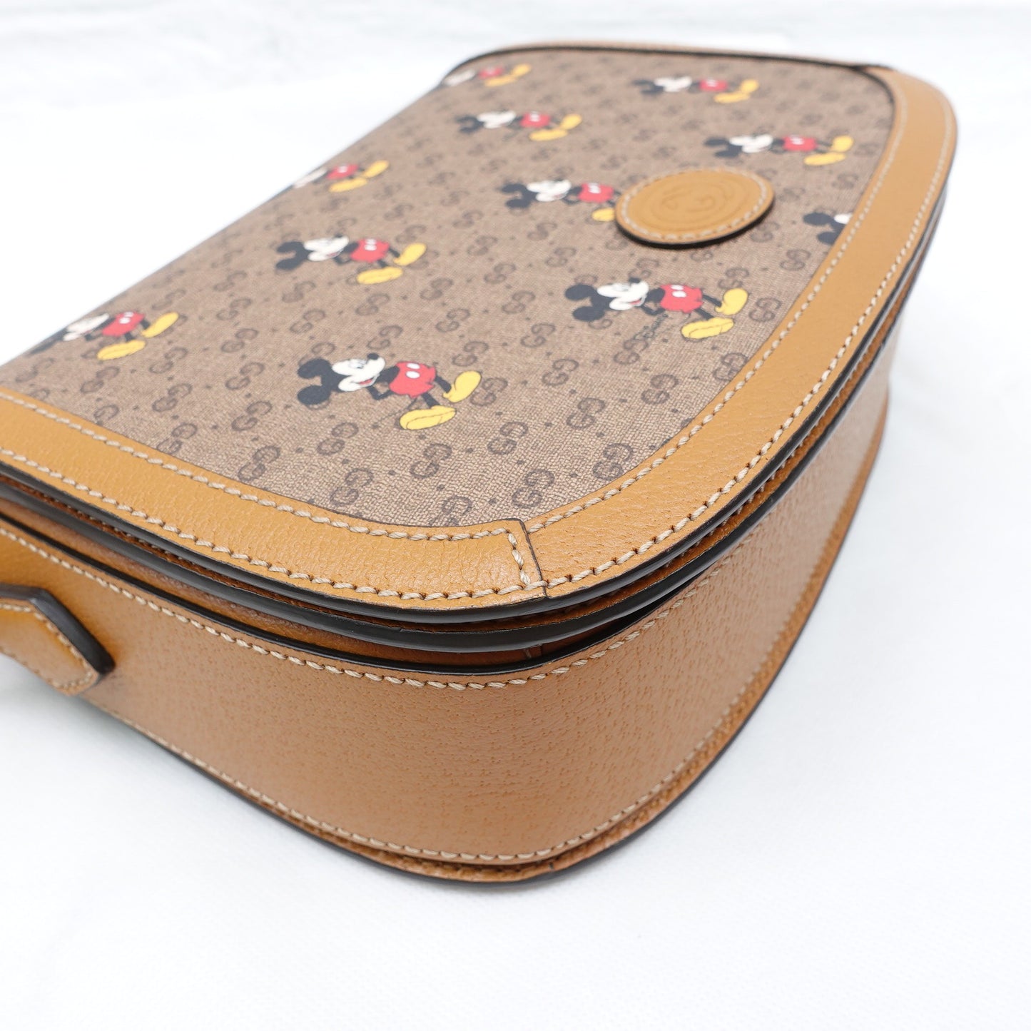 Pre-owned Gucci Disney Monogram Coated Canvas Shoulder Bag