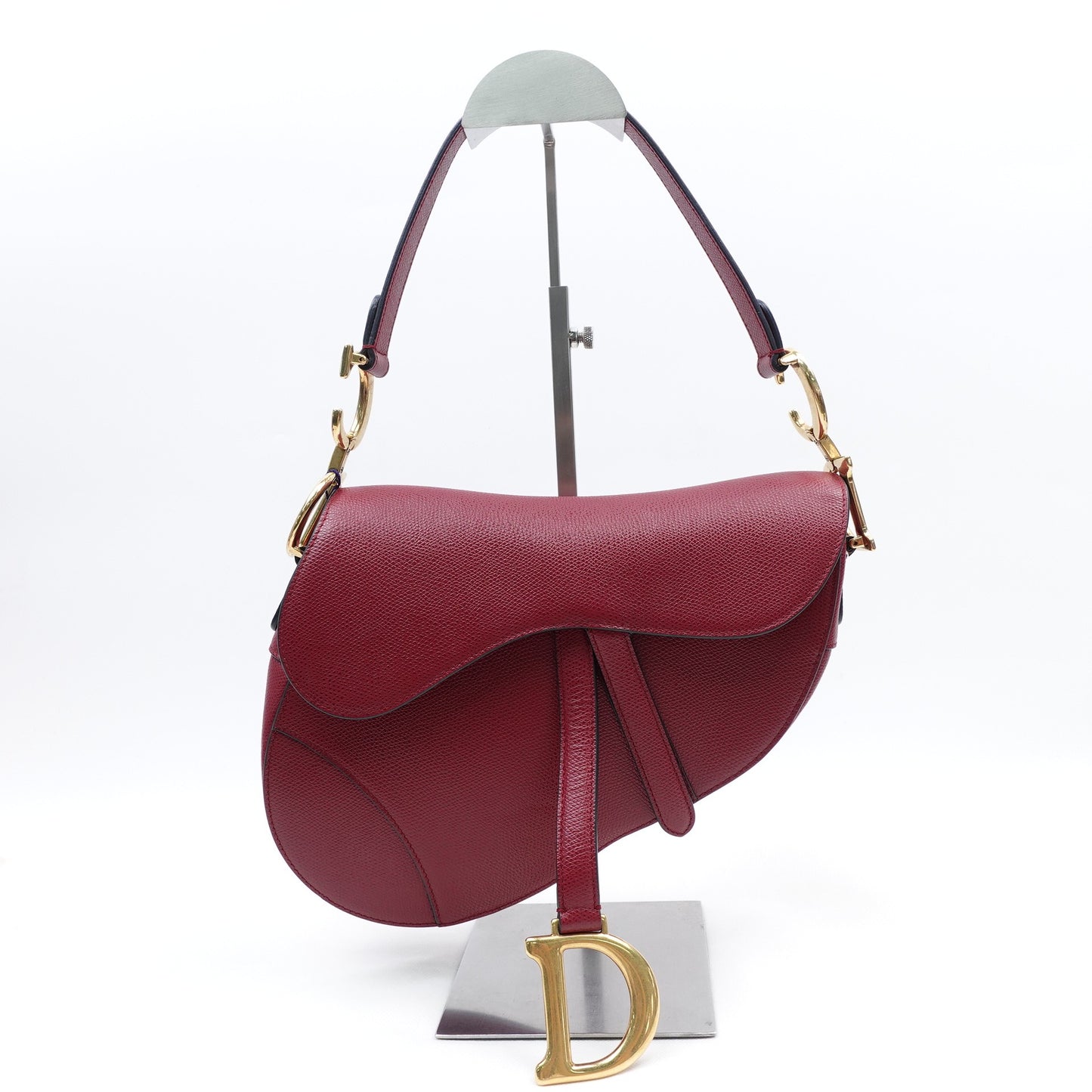 Pre-owned Dior Saddle Red Calfskin Top Handle Bag