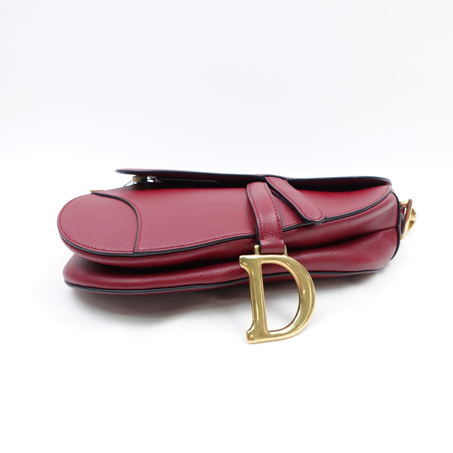 Pre-owned Dior Saddle Red Calfskin Top Handle Bag
