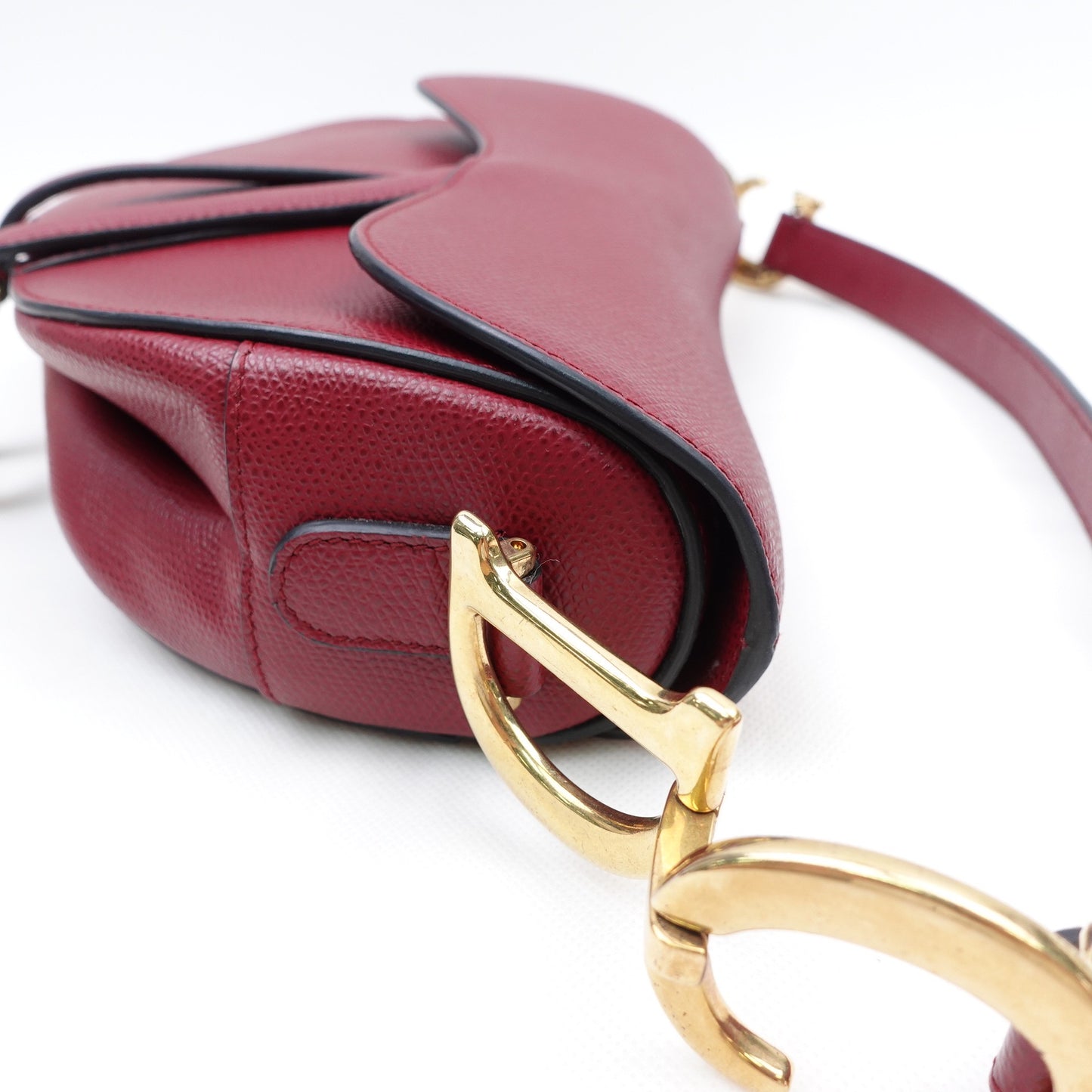 Pre-owned Dior Saddle Red Calfskin Top Handle Bag