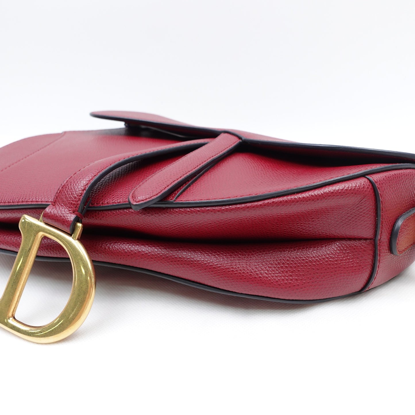 Pre-owned Dior Saddle Red Calfskin Top Handle Bag
