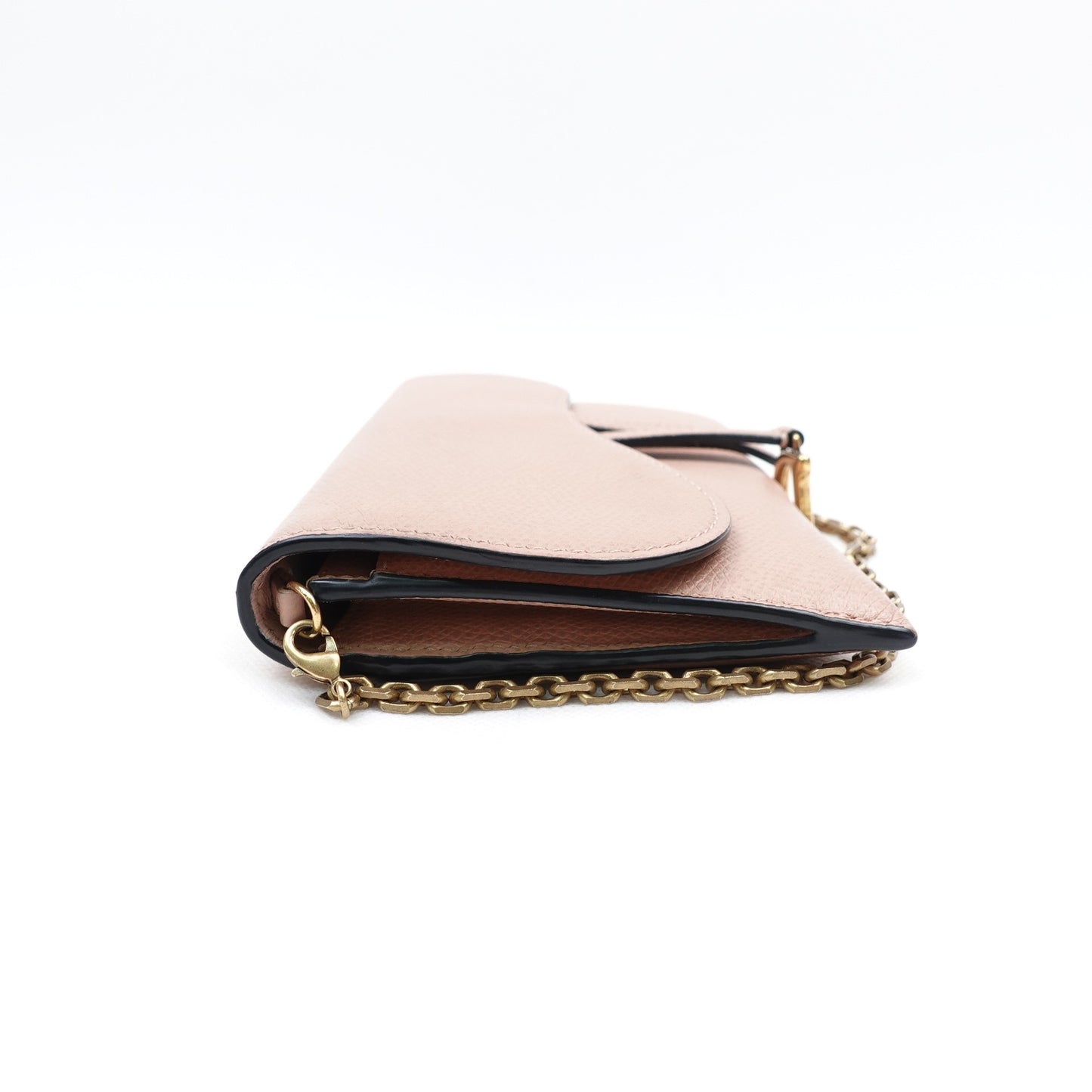 Pre-owned Dior Saddle WOC Milktea Calfskin Shoulder Bag