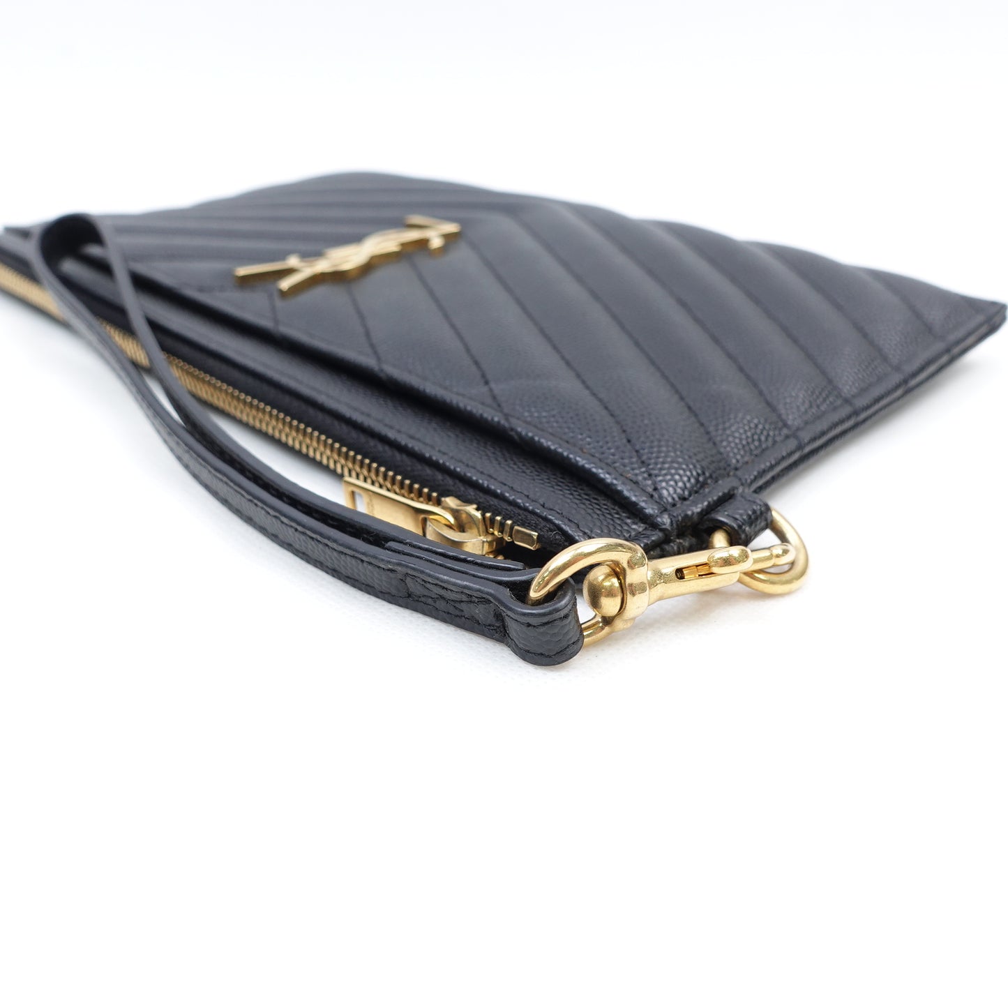 Pre-Owned Saint Laurent Le Monogram Me Black Calfskin Clutch
