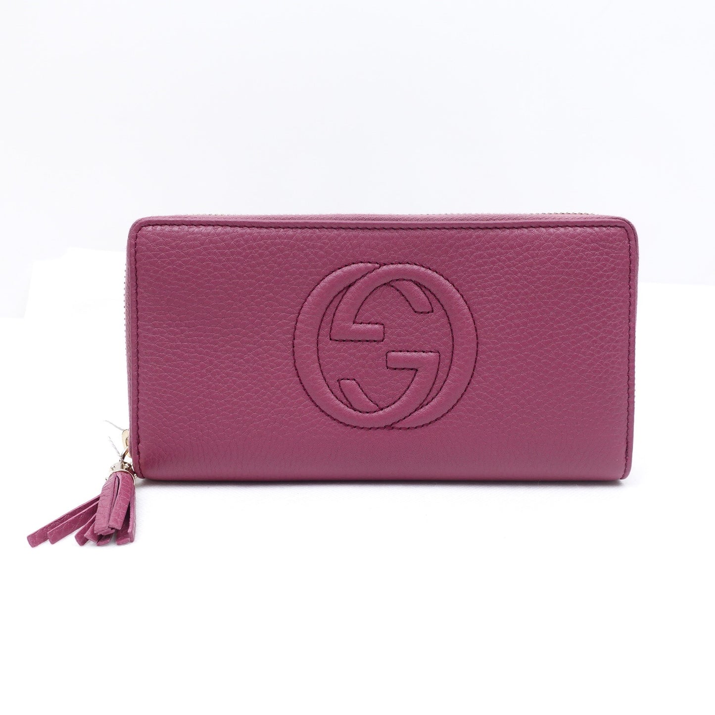 Pre-owned Gucci Soho Purple Calfskin Long Wallet