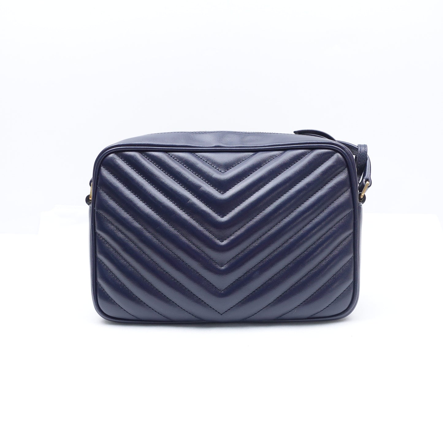 Pre-owned Saint Laurent Loulou Camera Navy Calfskin Crossbody Bag
