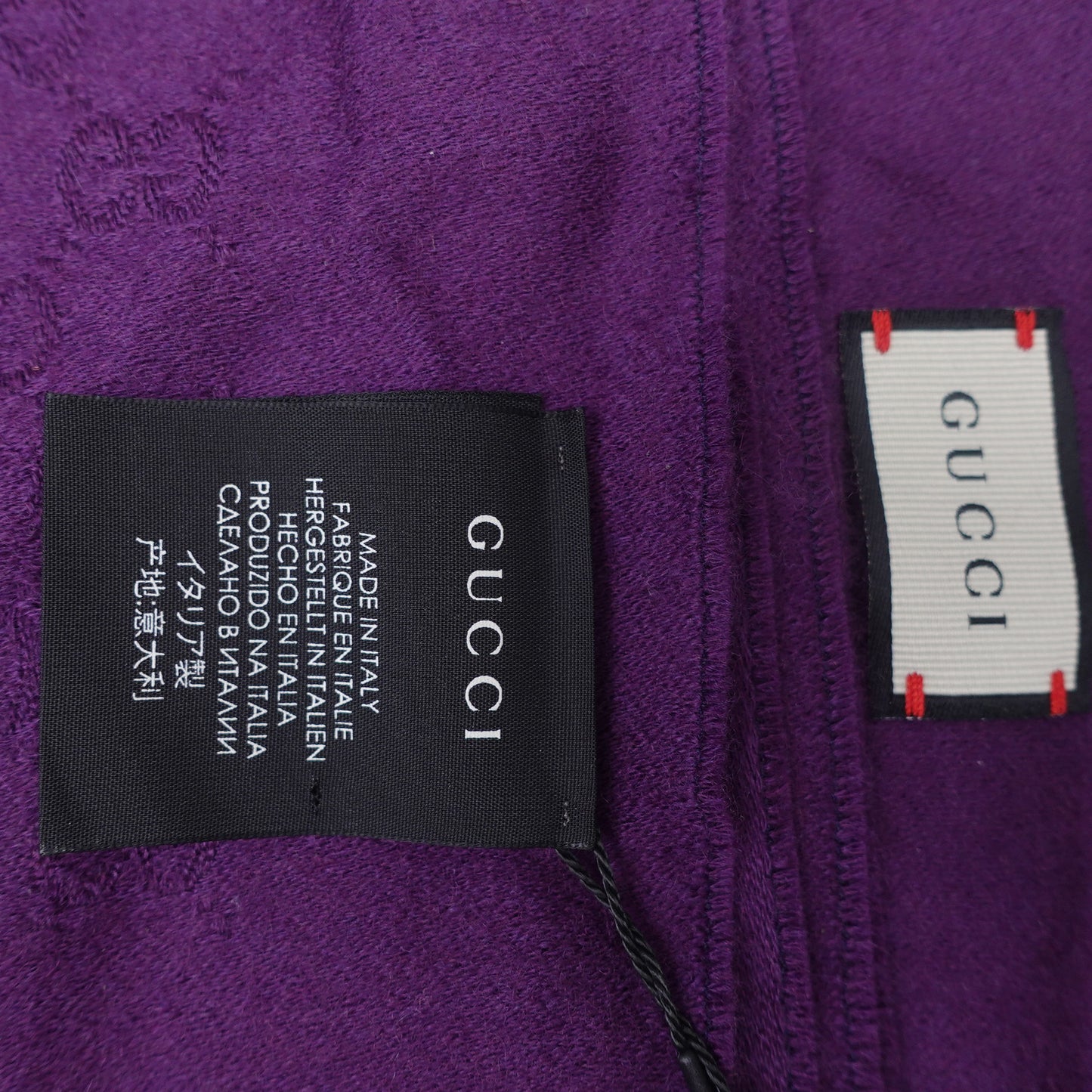 Pre-Owned Gucci Purple Square Cashmere Scarf