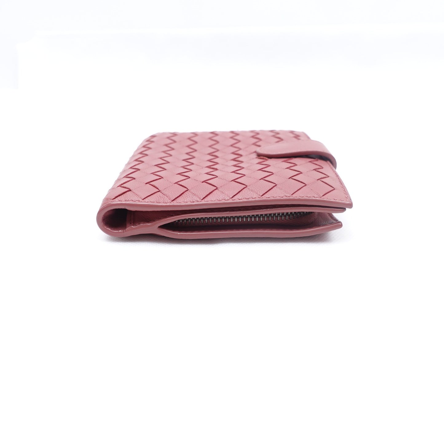Pre-owned Bottega Veneta Pink Calfskin Short Wallet